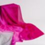 100% Mulberry Silk Scarf, Ombre Hot Pink And White, thumbnail 6 of 7