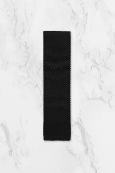 Handmade 100% Polyester Knitted Tie In Black, 3 of 8