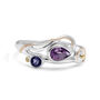 Silver Teardrop Amethyst And Iolite Ring, thumbnail 7 of 8