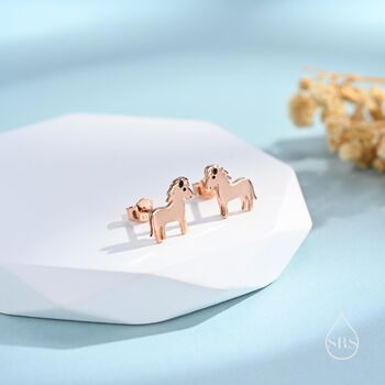 Sterling Silver Shetland Pony Stud Earrings, 7 of 12