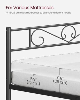 Metal Bed Frame With Headboard Black, 7 of 7