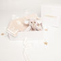 Beige Elephant Toy And Rattle Blanket Baby Gift Set, thumbnail 1 of 7
