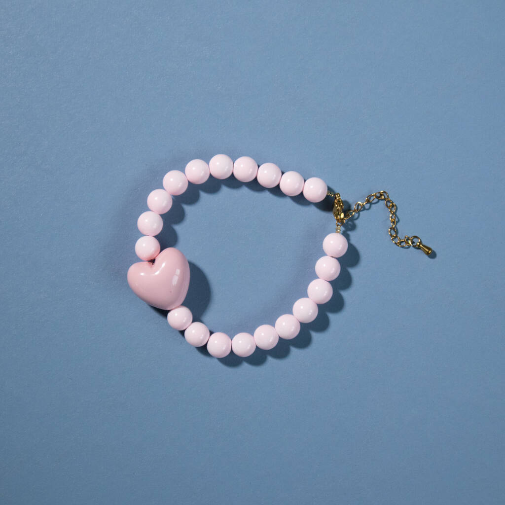Pink Heart Bead Bracelet, 1 of 4