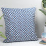 Safiya Feather Cushion, Blue And Orange Geometric, thumbnail 1 of 2