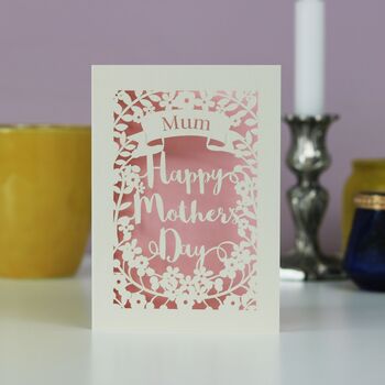 Personalised Papercut Happy Mother's Day Card, 5 of 10