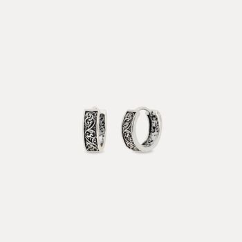 Mens Hoop Earring Steel Vintage Huggie Earring, 7 of 8