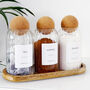 Set Of Three Cork Ball Ribbed Glass Jars, thumbnail 3 of 11