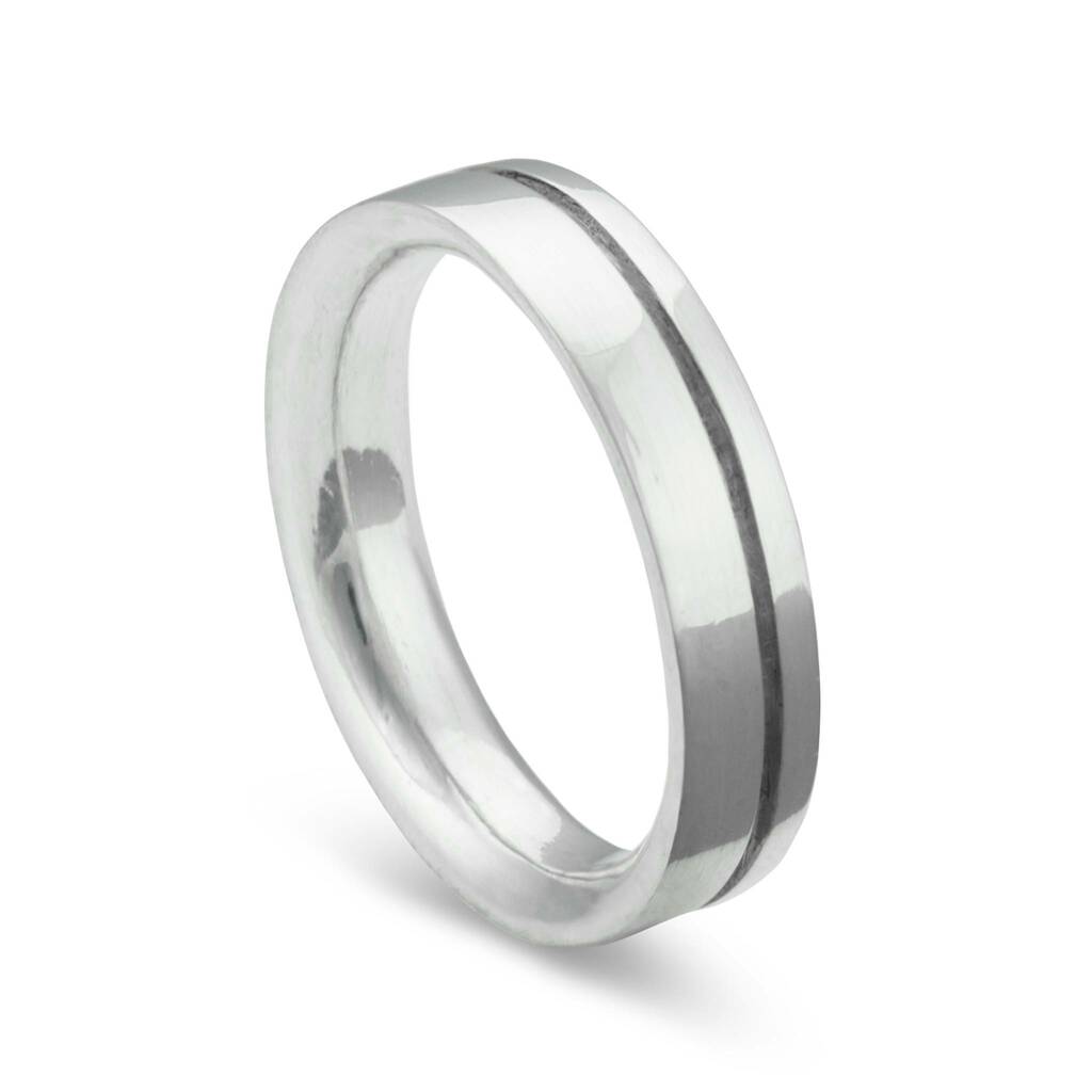 single line pattern silver ring by maap studio | notonthehighstreet.com