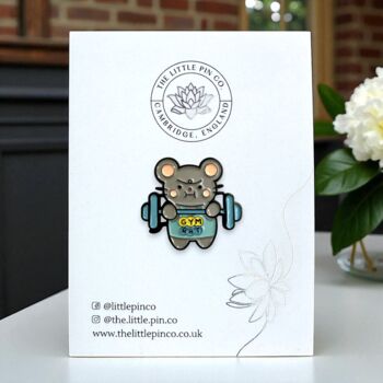Sporty Gym Rat Fitness Enamel Pin Badge, 3 of 9