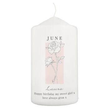 Personalised Birth Flower Pillar Candle, 4 of 12