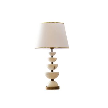 Handmade Stacked Marble And Brass Table Lamp, 2 of 5