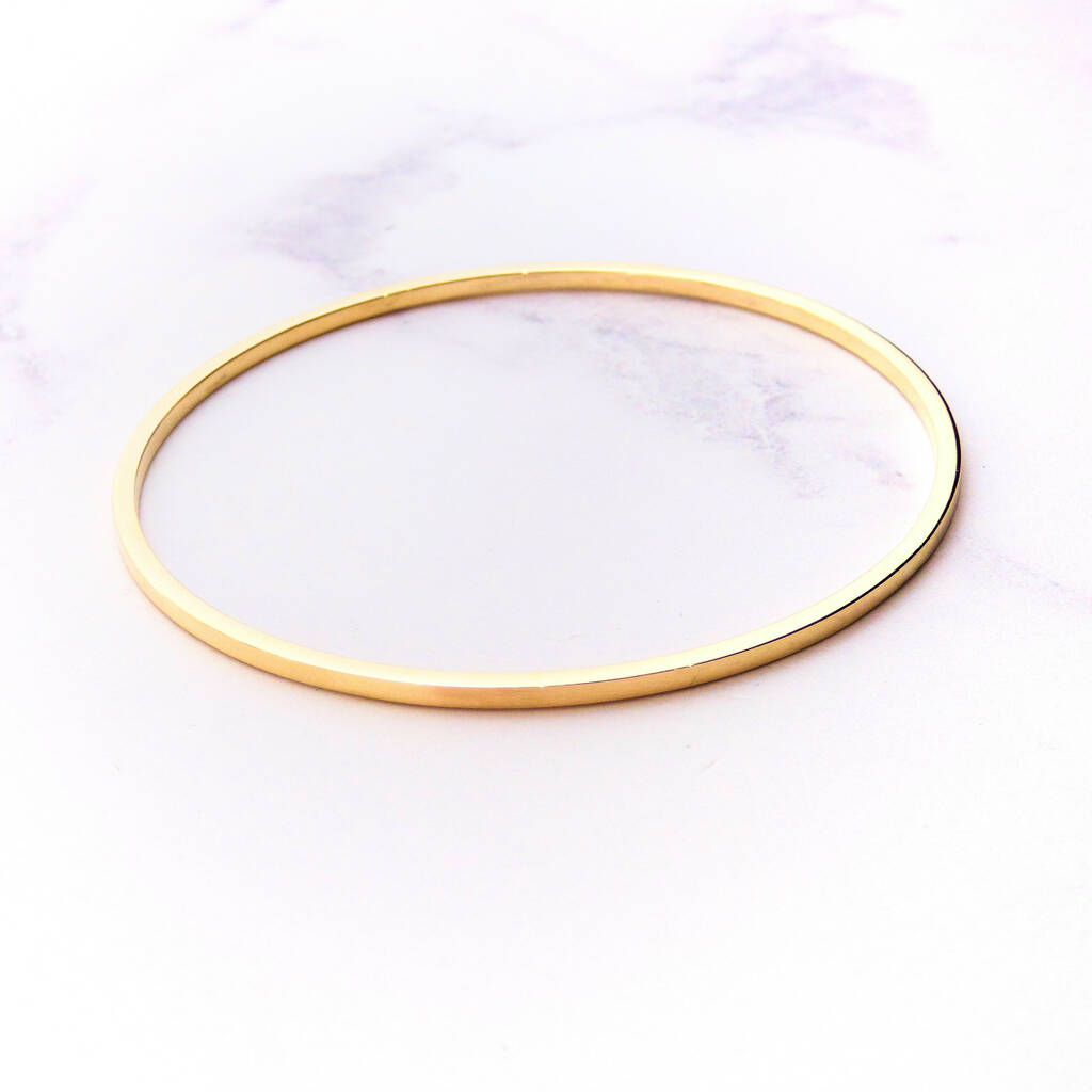 9ct Yellow Gold Solid Bangle, 1 of 2