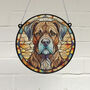 Boxer Brindle Stained Glass Effect Suncatcher, thumbnail 1 of 6