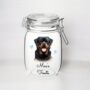 Personalised Rotterweiler Kilner Style Dog Treat Jar, thumbnail 2 of 2