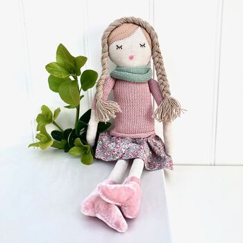 Personalised Linen Doll Soft Toy, 3 of 3
