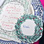 Festive Wreath Place Cards, thumbnail 1 of 8