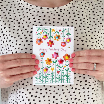 Handmade Mother's Day Card With Pom Pom Flowers, 2 of 7