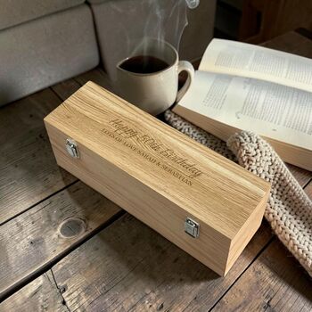 Personalised Oak Keepsake And Champagne Box, 4 of 6