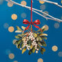 Hanging Mistletoe Sprig Wooden Christmas Decoration, thumbnail 1 of 2