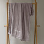 Personalised Knitted Baby Blanket In Dusty Lilac, thumbnail 2 of 4