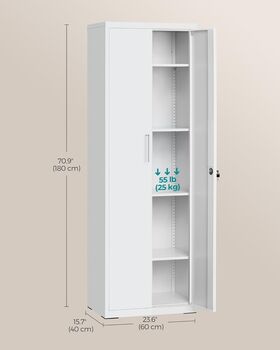 Five Tier Storage Cabinet Multi Purpose Steel Cupboard, 2 of 8