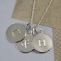 Solid Silver Initial Disc Charm Necklace, thumbnail 1 of 4