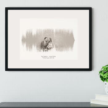 Personalised Wedding Photograph Sound Wave Print, 6 of 8