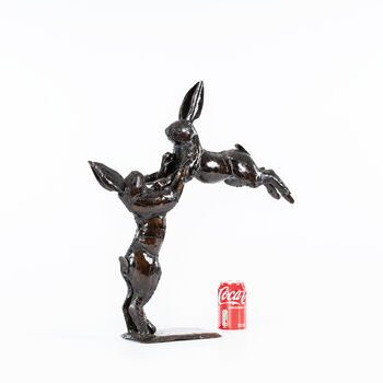 Boxing Hares Metal Sculpture, 4 of 7