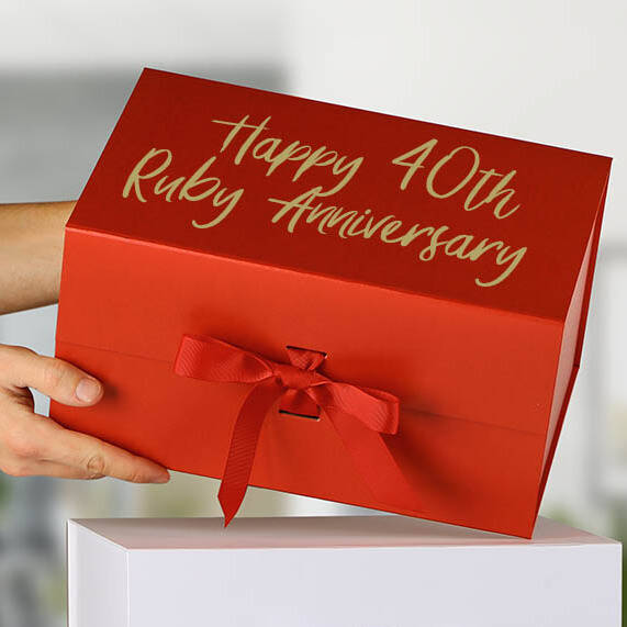 Personalised Luxury Red Extra Large Gift Box By Dibor