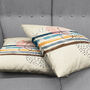 Ivory Cushion Cover With Striped Water Colour Patterned, thumbnail 4 of 7