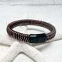 Woven Leather And Stainless Steel Bracelet For Men, thumbnail 9 of 12