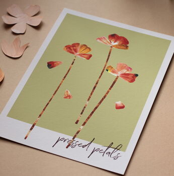 Pressed Petal Floral Art Print, Soft Earthy Colours, 2 of 4