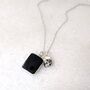 The Duo Black Tourmaline Necklace, Silver, thumbnail 1 of 12