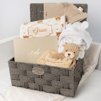 Personalised Teddy Snuggles Newborn Baby Hamper, 5 of 5