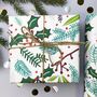 Christmas Gift Wrap Festive Foliage Design, thumbnail 1 of 2