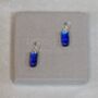 Sapphire Blue Fused Glass Drop Earrings, thumbnail 2 of 12