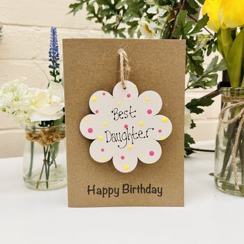 Personalised Daughter Birthday Card Flower Keepsake, 4 of 7