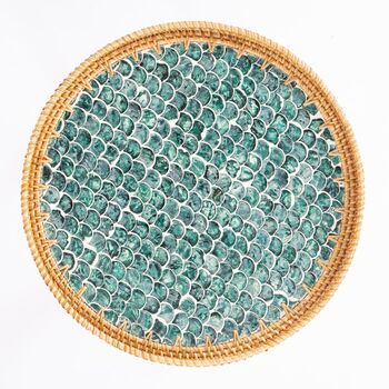 Boho Carbis Rattan Tray – Handmade Eco Friendly Home Decor, 2 of 4