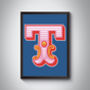 Capital T Letter Bold Carnival Initial Art Circus Print, thumbnail 1 of 4