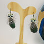 Hand Painted Owl Feather Earrings, thumbnail 5 of 6