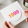 Personalised Birth Year Leather Coaster And Card, thumbnail 2 of 4