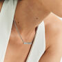 Personalised Sparkling Petite Cosmic Star Bar Necklace In Silver, thumbnail 6 of 9