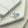 Silver Plated Libra, Initial And Birthstone Necklace, thumbnail 1 of 6