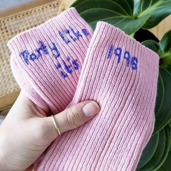 Personalised Birthday Year Cashmere Bed Socks Gift, 6 of 9
