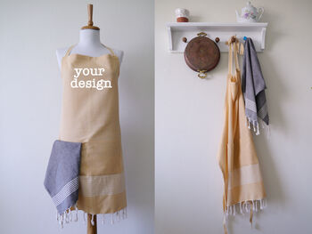 Personalised Cotton Kitchen Apron And Kitchen Towels, 10 of 11