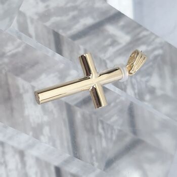 Handmade Hair Or Ashes 9ct Gold Cross Pendant, 3 of 12