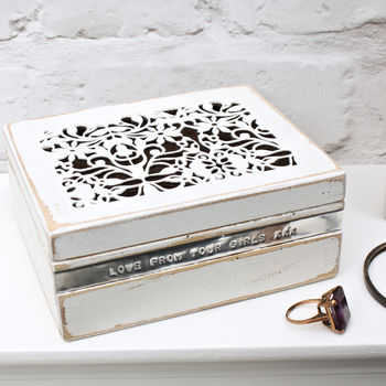 Personalised Wooden Filigree Trinket Box, 3 of 7