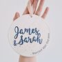 Personalised, Hand Stamped Just Married Wedding Sign, thumbnail 1 of 5