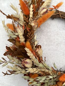 Small Dried Flower Autumn Wreath, 9 of 9