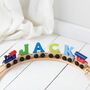 Wooden Letter Name Train Toy Pastel And Light Colours, thumbnail 1 of 9